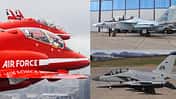 Hawks der Red Arrows neben M-346 und Jak-130 (Montage)