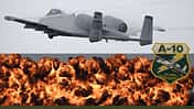 A-10 im Flug mit Explosion und Wappen Montage