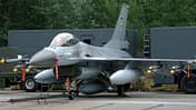 F-16 der ukrainischen Luftwaffe am Boden