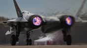 Eine russische Su-57 vor dem Start.