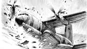 Zeichnung Transall Absturz auf Kreta 1975