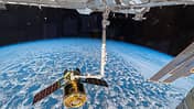 Japanischer HTV-X-Raumfrachter am Canadarm2 der ISS