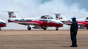 Canadair, CL-41, CT-114, Tutor, Snowbirds, Kanada CL-114 Tutor der Snowbirds beim Rauchtest