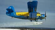 Mit Skiern ausgestattete Antonow An-2 beim Einsatz in Russland