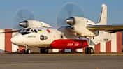 Löschflugzeug Antonow An-32P von Xena (Ukraine) beim Einsatz in der Türkei.