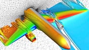 Simulation verschiedener Flugzeugkonfigurationen mit Druckbeiwerten und Stromlinien