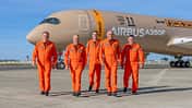 Testpiloten des Airbus A350F vor dem Erstflug.