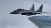 MiG-29 der bulgarischen Luftwaffe im Flug.