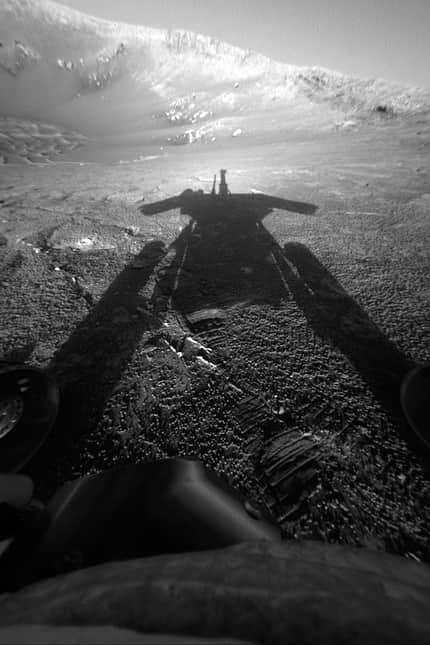 Opportunity, Mars-Rover, Nasa, Mars Der Rover als Schattenriss.